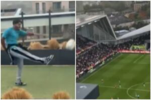 Police investigating after rugby ball kicked from height into Brentford stadium during Premier League match