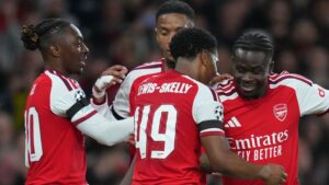 Saka shines as Arsenal cruise to Champions League win over Lille