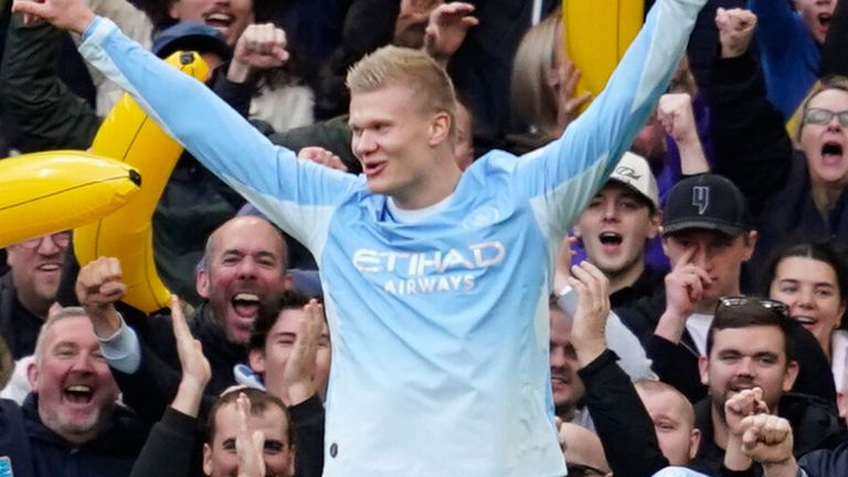 Man City continue to weather storm as Haaland scores twice in Ipswich win